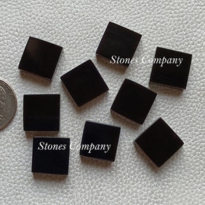 Super ~ Black Obsidian Square Shape Cabochon, Size -5 mm to 30 mm Natural Black Obsidian, Both Side Flat Obsidian For Making All Jewelry !!!