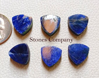 Piedra preciosa de sodalita plana en forma de billón con ambos lados, cabujón de sodalita natural AAA+, tamaño: 5 mm a 30 mm, sodalita azul llamativa para joyería.