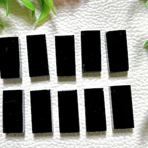 Top Quality Black Obsidian Rectangle Shape Cabochon Lot At Very Reasonable Price Gemstone For Making All Jewelry Both Side Flat Cabochon...