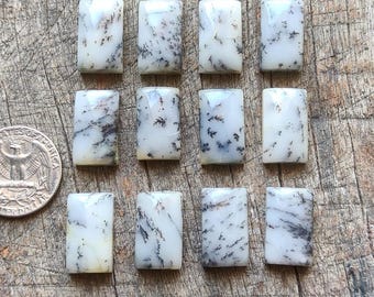 100% Natural Dendrite Agate Cabochon, Rectangle Shape Loose Gemstone, Genuine Natural Dendrite Agate For Jewelry Making !!!