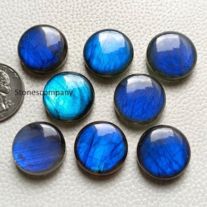 Gorgeous ~ Full Blue Flashy Labradorite Round Shape Cabochon, Handmade Loose Gemstone, Labradorite Round Making All Jewelry.!!!