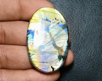 Multi Labradorit Edelstein Cabochon, Oval Form Edelsteine, Am besten für Labradorit Wire Wrap, Größe: -45x30x8 MM Labradorit Cabochon !!!