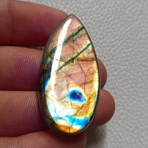 Amazing Labradorite Gemstone, Loose Labradorite Gemstone Pear Shape Labradorite Gemstone 48X22X7 mm Jewelry Making Stone