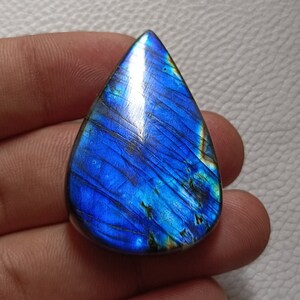 AAA+++ Blue Labradorite Gemstone 45X28X7mm Pear Shape Jewelry Making Top Quality Labradorite Cabochon.!!!