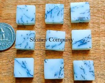 Rare Quality ~ Natural Dendrite Agate Cabochon, Square Shape Natural Dendrite Agate, Top Grade Natural Dendrite For Jewelry Making !!!