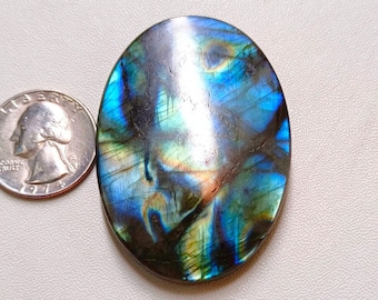 Super Flashy Natural Blue Labradorite Cabochon, Oval Shape Loose Gemstone, Genuine Labradorite For Jewelry Making !!!