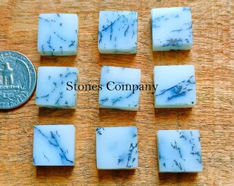Rare Quality ~ Natural Dendrite Agate Cabochon, Square Shape Natural Dendrite Agate, Top Grade Natural Dendrite For Jewelry Making !!!