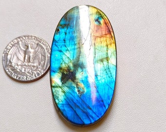 Amazing ~ Blue Flashy Labradorite Cabochon, Oval Shape Loose Gemstone, Super Flashy  Labradorite Cabochon For Jewelry Making !!