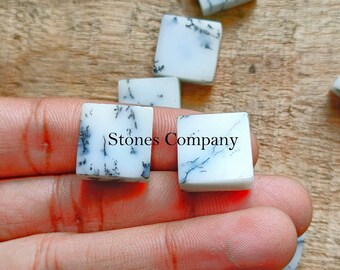 Rare Quality ~ Natural Dendrite Agate Cabochon, Square Shape Natural Dendrite Agate, Top Grade Natural Dendrite For Jewelry Making !!!
