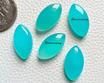 Marquise Shape ~  Paraiba Chalcedony Size :-  5x10 to 15x30 MM At Flat Back Calibrated Marquise Shape Cabochon, Jewelry Making Gemstone !!