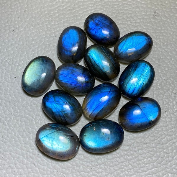 Finest mm size Blue Labradorite oval Cabochon/Blue Flashy Labradorite/Oval Shape/ Loose Labradorite Gemstone/Flat Back/Healing Crystals