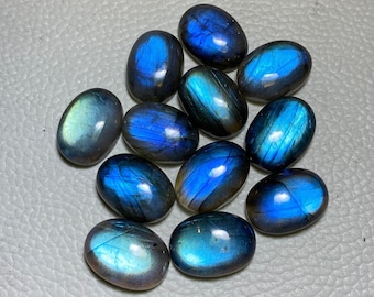 Finest mm size Blue Labradorite oval Cabochon/Blue Flashy Labradorite/Oval Shape/ Loose Labradorite Gemstone/Flat Back/Healing Crystals