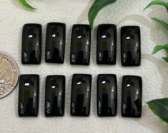 Schwarzer Obsidian Rechteck Form Cabochon Lot Handgemachte Polierte Lose Edelstein Lot Verwenden Sie für Schmuck. Hohe Hand poliert beide Seite