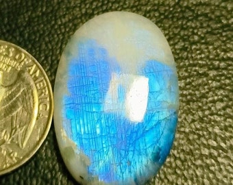 100% natural multi blue flashy moonstone cabochon gemstone top quality moonstone handmade polished jewelry making size 31X21X8. MM
