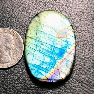 Awesome! multi Labradorite Oval Shape Cabochon Loose Gemstone Size:- 41x29x8 MM Labradorite For Jewelry. Dual Shade Piece.