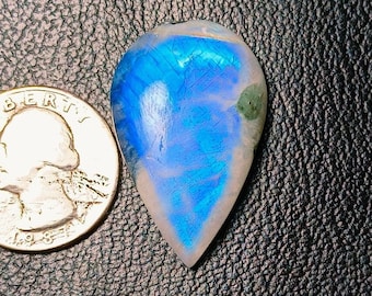 Super Flashy Rainbow Moonstone Cabochon, Pear Shape Loose Gemstone, Natural Rainbow Moonstone For Jewelry Making !!!