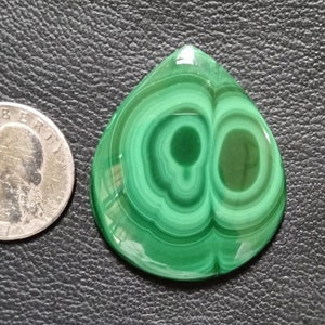 AAA+ Natural Malachite Gemstone Pear Shape Malachite Loose Gemstone For Making Jewelry Size:- 40x34x5 MM.88 CTS..
