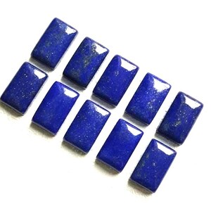100% Natural Blue Lapis Lazuli Rectangle Cabochon | High Hand Polished Flat Back | Wholesale lot of Lapis Lazuli Gemstone for Jewelry Making