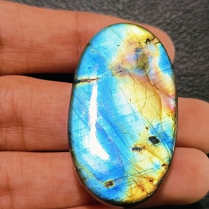 Awesome! multi Labradorite Oval Shape Cabochon Loose Gemstone Size:- 43x24x7 MM Labradorite For Jewelry. Dual Shade Piece.