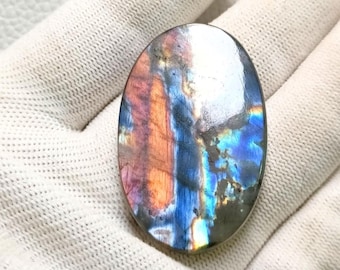 Sehr einzigartige Multi lila Labradorit Edelstein Cabochon Größe: 42x27x7 MM (77 ct) Oval Form Schmuck Cabochon lila Labradorit Edelstein.