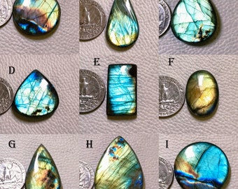 Labradorite multi-feu, galet de labradorite flashy, labradorite naturelle, labradorite bleue, pierre de palmier labradorite