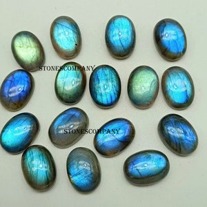 Wonderful Quality Labradorite Oval Shape Cabochon Labradorite Gemstone Size- 4x6 MM. - 20x30 MM. Beautiful Blue Fire Labradorite For Jewelry