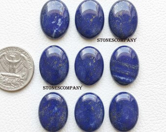 100% Natural Blue Lapis Lazuli Oval Cabochon | High Hand Polished Flat Back | Wholesale lot of Lapis Lazuli Gemstone for Jewelry Making
