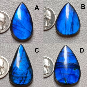 Fabulous Labradorite Cabochons Natural Deep Blue Labradorite Cabochons Hand Polish Loose Gemstone Mix Size & Shape For Jewelry.!!