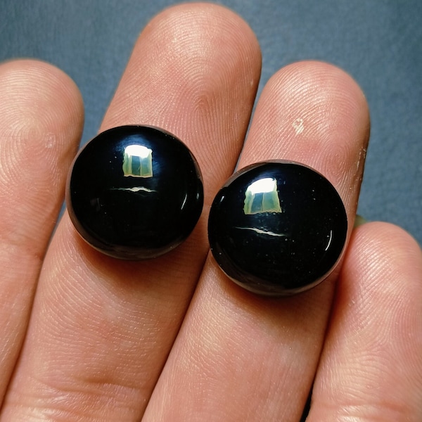 Out Standing ~8-30 MM Black Obsidian Round Shape flat back Cabs, Cabochon Lot At Reasonable Price Loose Gemstone Lot For Making All Jewelry