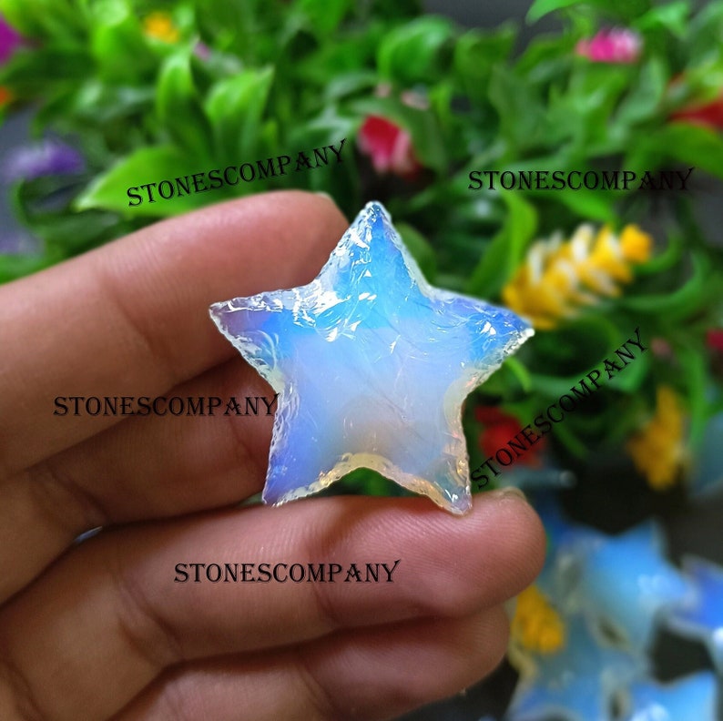 Opalite White Stars Opalite Stars Opalite ,Crystal Use For Making Crafts and Jewelry.Best Size Shape Stars. Top Quality Stars.. image 2