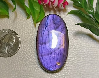Seltene dunkel lila Labradorit Edelstein Cabochon Größe: - 47x27x7 MM Oval Form Schmuck machen auffälliger Labradorit Cabochon