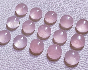 Pietra preziosa sciolta cabochon di quarzo rosa naturale al 100%, lato posteriore piatto e rotondo da 5 a 30 mm! Pietra preziosa lucida liscia su entrambi i lati per tutti i gioielli.