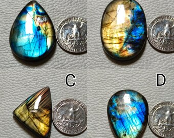 Qualité AAA ~ Mélange de forme de mélange de labradorite flashy Fire - Taille cabochons 100% labradorite naturelle, pierres précieuses en vrac, idéales pour la fabrication de tous les bijoux