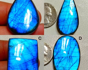 Meilleure qualité ~ Pierre précieuse de labradorite bleue, cabochon de labradorite poli à la main en gros, labradorite en vrac pour la fabrication de bijoux !!!