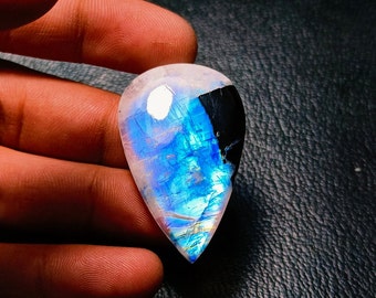 Natural Rainbow Moonstone Cabochon, Pear Shape Loose Gemstone, Moonstone Rainbow For Jewelry Use !!!