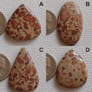 Asteroid Jasper Natural Gemstone Leopard Cabochon For Jewelry Making - Loose Gemstone Cushion Cabochon For Necklace Pendant Gifts For Her