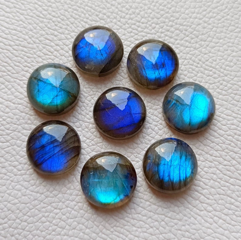 5-30 mm Mind Blowing AAA Labradorite Round Shape Cabochon,, flat back, Cab 5,6,7,8,9,10,11,12,13,14,15,16,17,18,19,20,25,30 mm sizes image 7