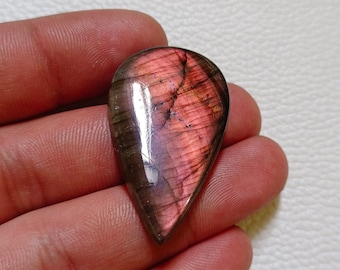Natürliche AA + rosa lila Labradorit Edelstein Cabochon Größe: -40x24x6 MM (53) CTS Birne Form Schmuck machen auffällige Labradorit Cabochon ..