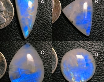 AAA++ Quality ~ Blue Flashy Rainbow Moonstone Cabochon. Hand Made Mix Shape And Size Moonstone Gemstone For Making Jewelry !!!