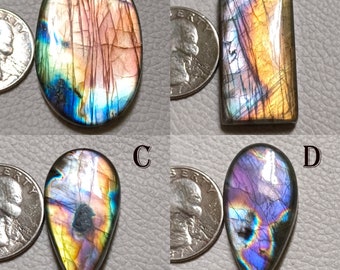 Alta qualità ! Cabochon multi-labradorite naturale, pietra preziosa blu labradorite blu di straordinaria qualità, pietra sciolta fatta a mano per gioielli