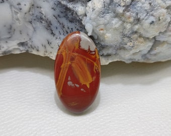 Piedra preciosa de jaspe Noreena, cabujón de jaspe Noreena natural, piedra preciosa de jaspe suelta de diseño para joyería. Tamaño: 41 x 24 x 6 mm.