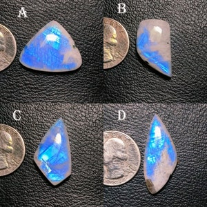 Blue Flashy Rainbow Moonstone Flat Back Mix Shape and Size Cabochon. Top Moonstone Gemstone For Making All Jewelry.!!