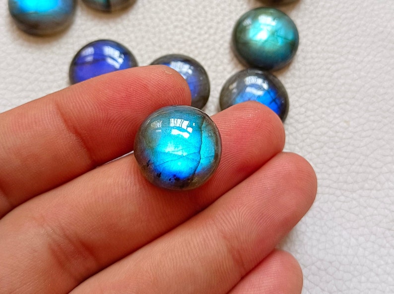 5-30 mm Mind Blowing AAA Labradorite Round Shape Cabochon,, flat back, Cab 5,6,7,8,9,10,11,12,13,14,15,16,17,18,19,20,25,30 mm sizes image 8