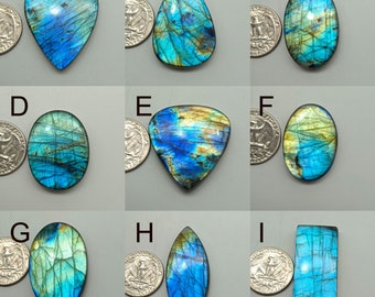 Cabochon in labradorite blu! Labradorite blu naturale! mescola la forma labradorite! Cabochon di labradorite sciolto! Pietra per l'avvolgimento del filo