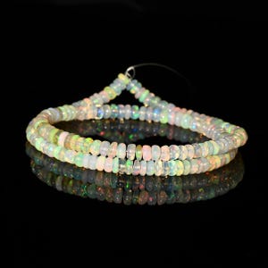 High Quality Opal Beads | Ethiopian Opal Strand 8 To 16 Inches| Round Beads with Color Flash | Jewelry Making Supplies Smooth Polished Beads