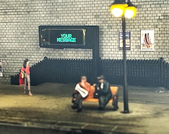 Personalised Model railway station sign OLED Display Of Train Times & personalised messages OO HO Model Railway Accessories