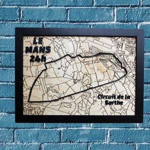 Décoration murale encadrée, gravée en 3D, 24h du circuit de la Sarthe