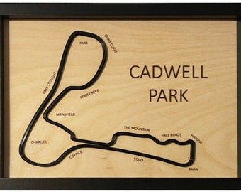 Cadwell Park Race Circuit Fan Art Framed 3D art With Corner & Straight Names