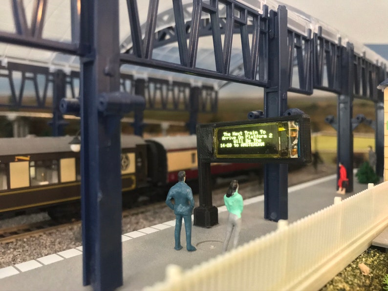 Personalised Model Railway Station Sign OLED Display of Train Times