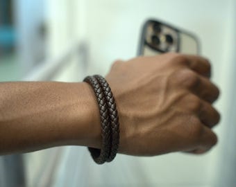 Geflochtenes Lederarmband für Männer